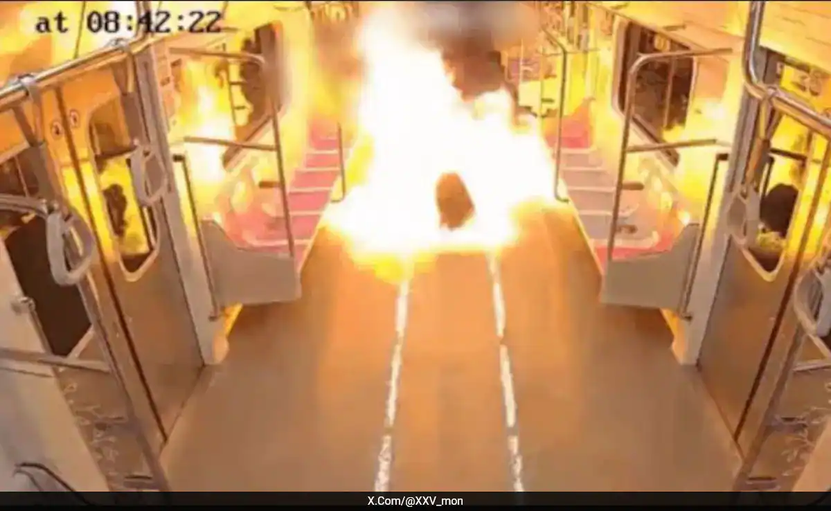 Set fire to a moving train