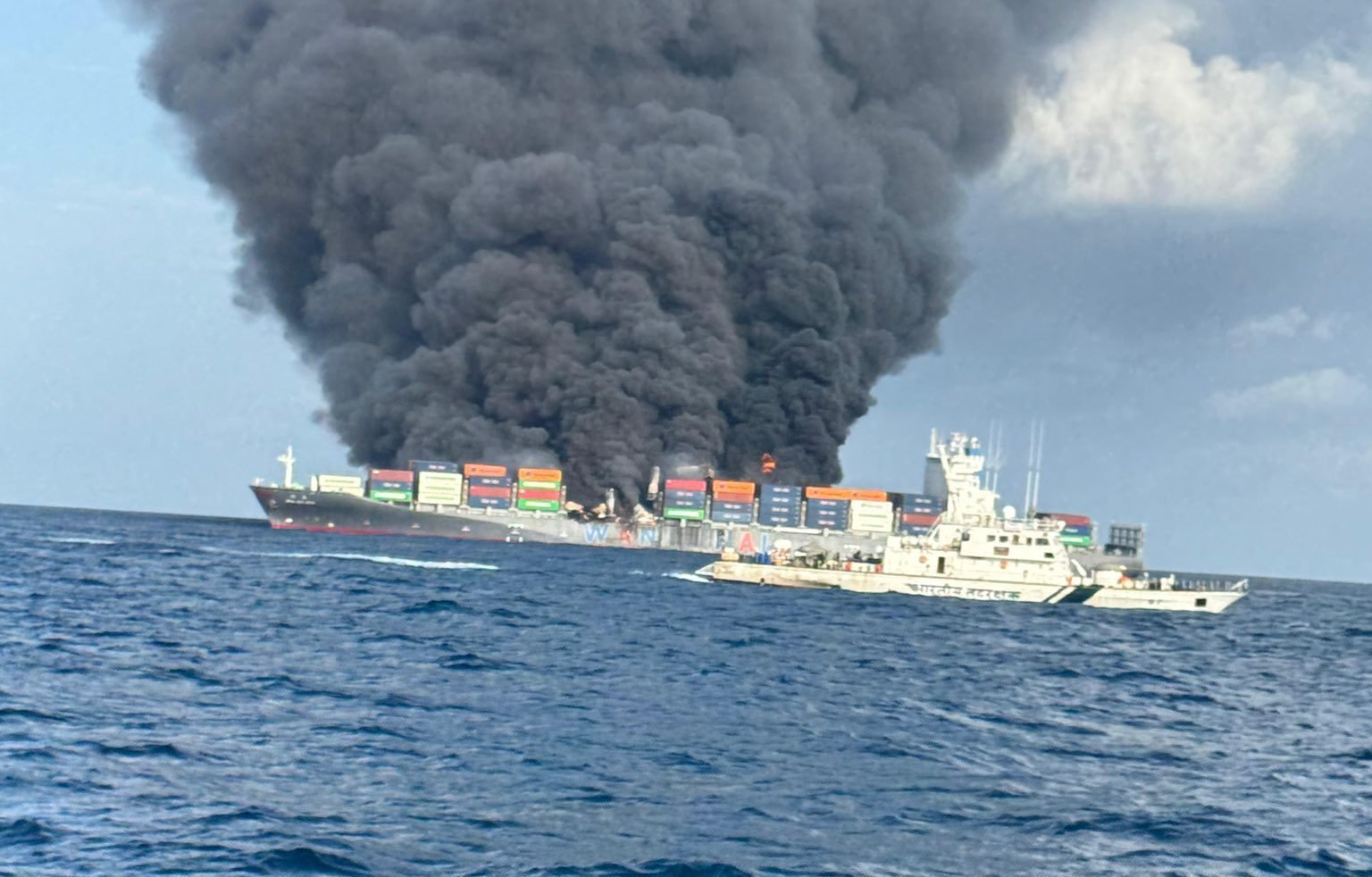 A fire accident in the Arabian Sea!!