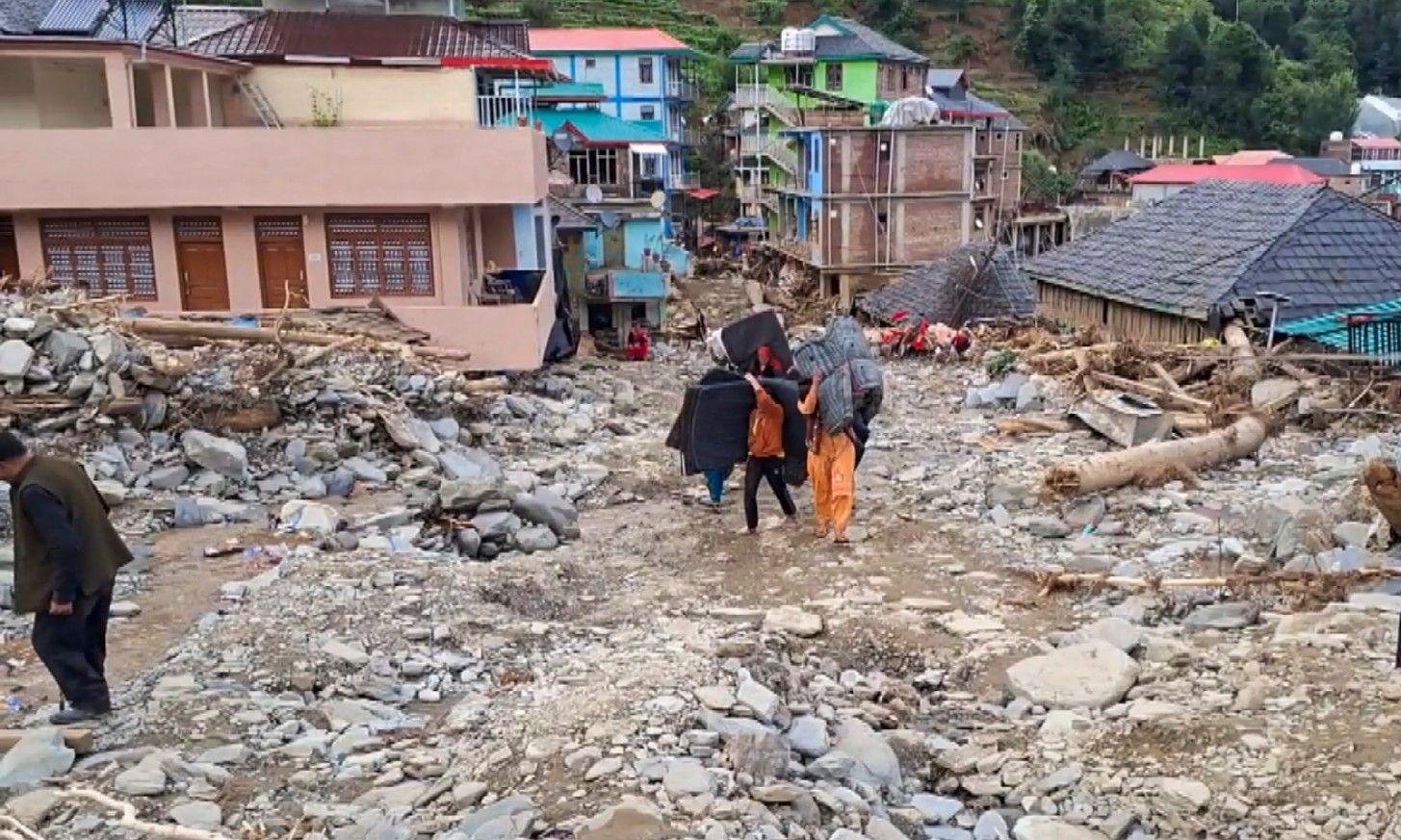 Village flattened by landslide!!