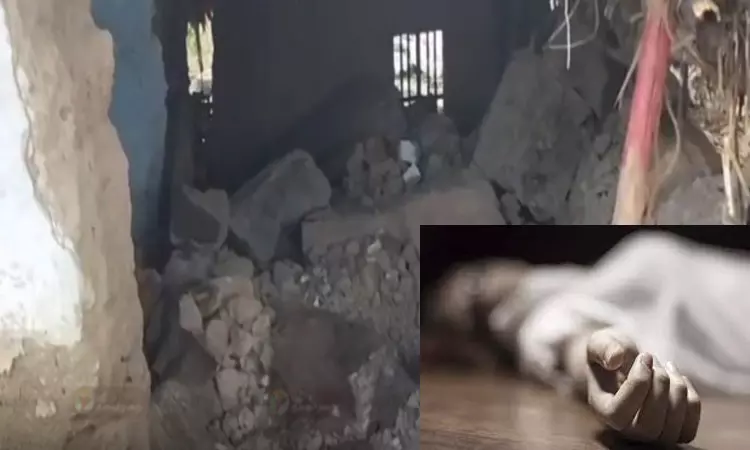 Old lady dies trapped in rubble!!