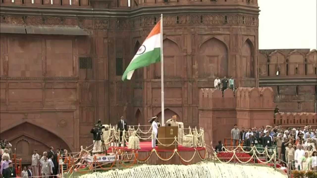 Flag hoisting at the Red Fort