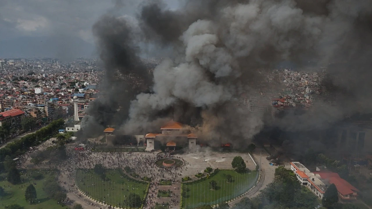 Arson in Nepal Parliament Complex