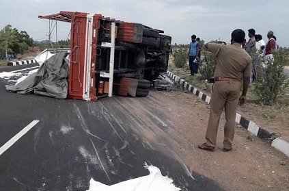 dindigul-vedasandur-lorry-accident-loyal-driver-guards-goods-with-injuries-march-2026